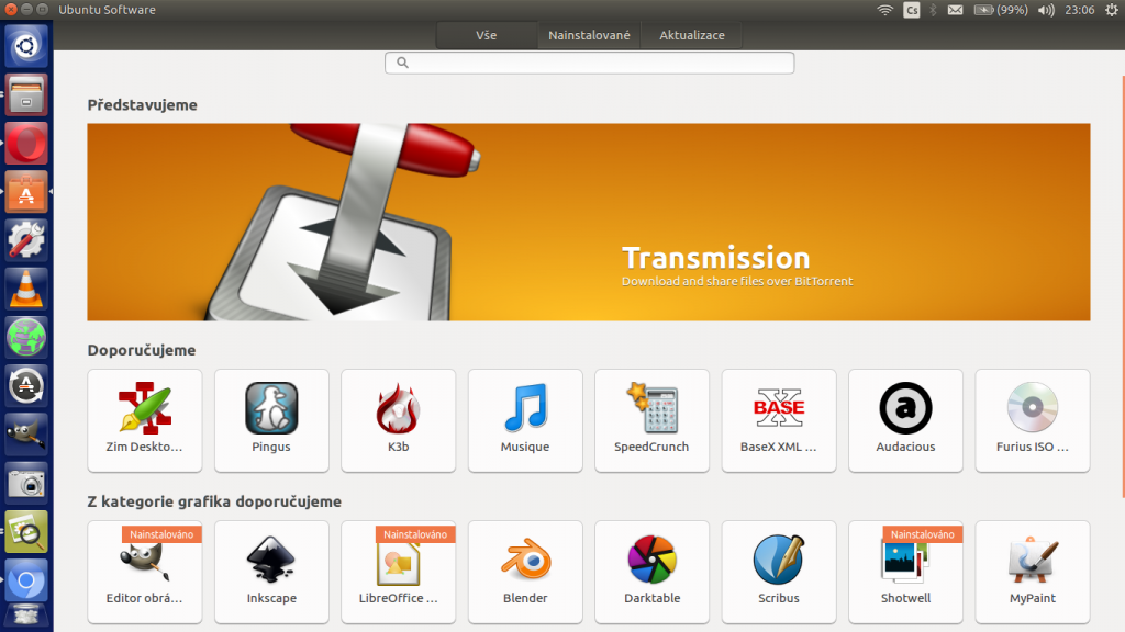Store aplikací a her v Ubuntu