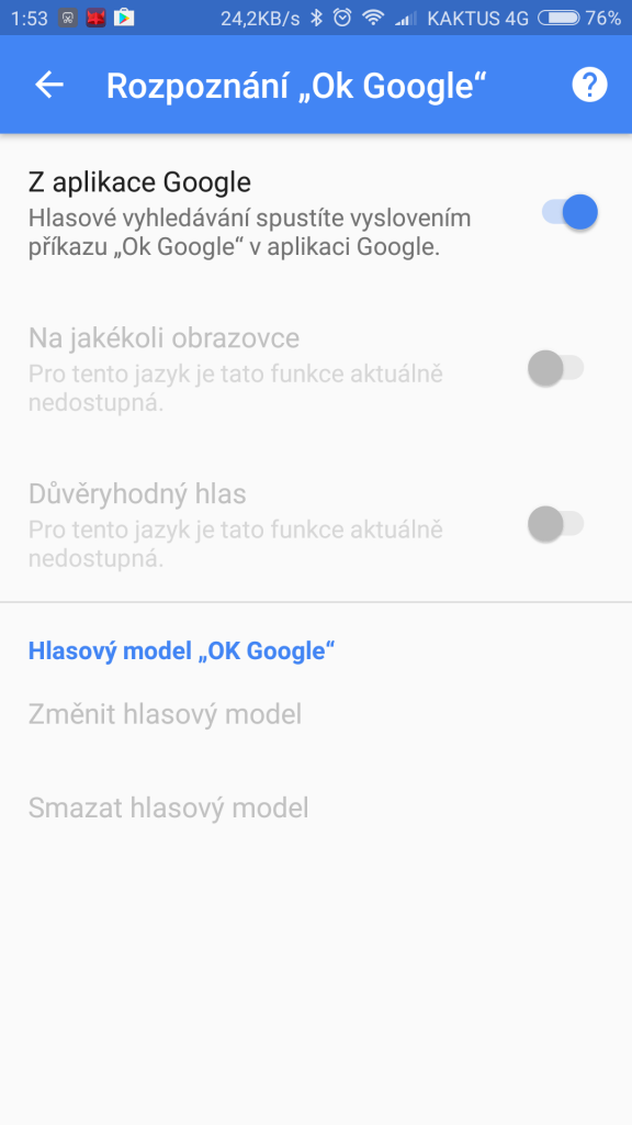 Google Now - V ČR zatím nefunguje "Ok Google" z každé obrazovky