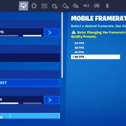 Fortnite s vysokým grafickým nastavením na 45 FPS