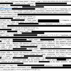 Náhled do uniklé databáze SuperVPN - Zdroj: hackread.com