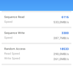 Test úložiště v AnTuTu Storage Test