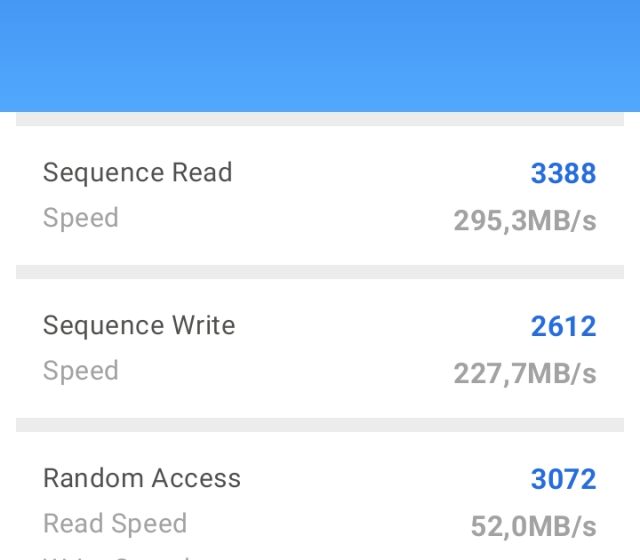 Test úložiště v AnTuTu Storage Test
