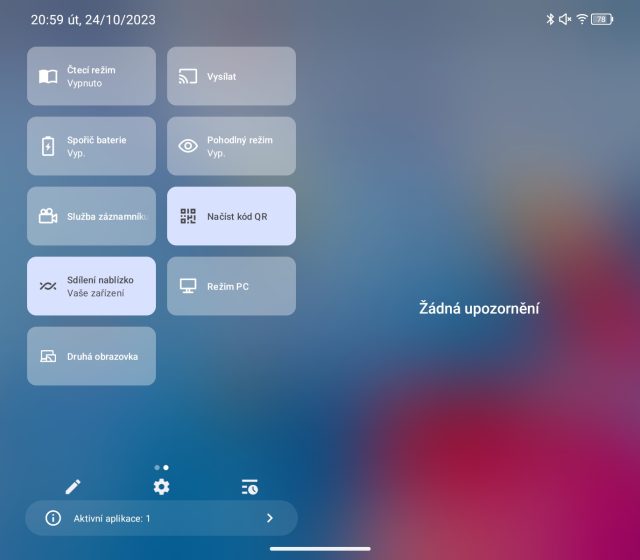 PC režim a další fajn funkce ve výsuvné liště