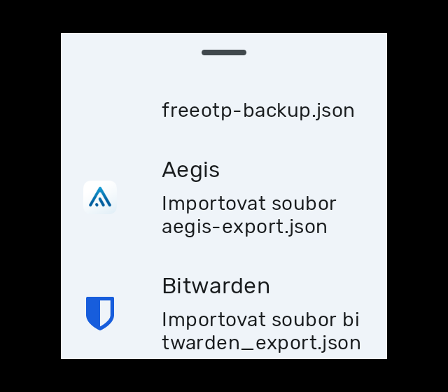 Vyberte název aplikace, ze které pochází záloha z vašeho mobilu.