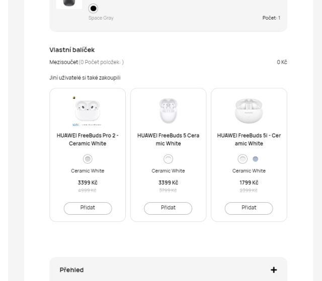 Screenshot z e-shopu Huawei