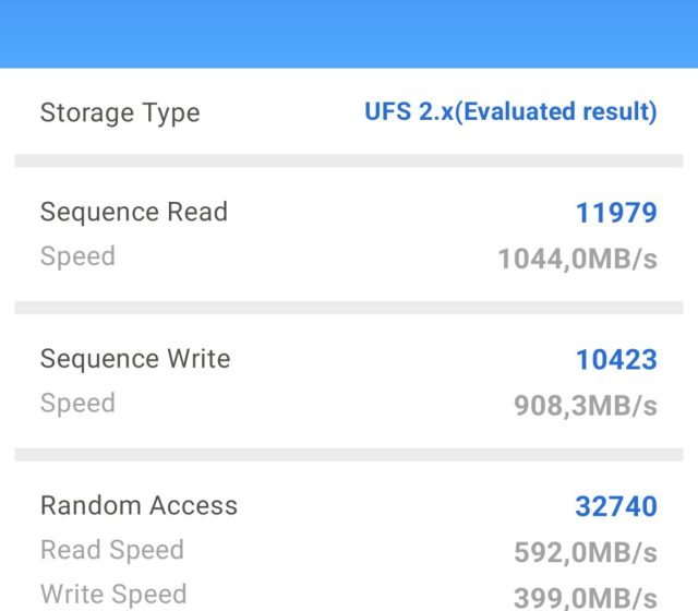 Test úložiště v AnTuTu Storage Test