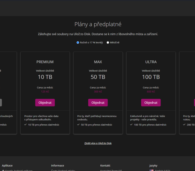 Ceny při platbě každý měsíc