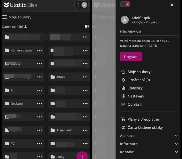 Webová verze na mobilu