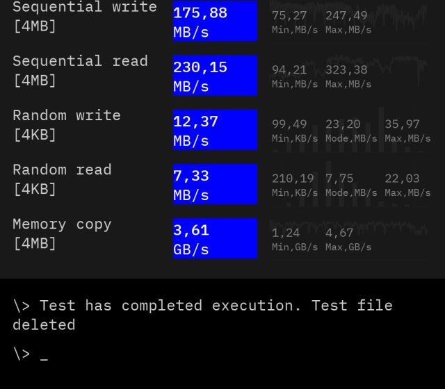 Test interního úložiště s CPDT