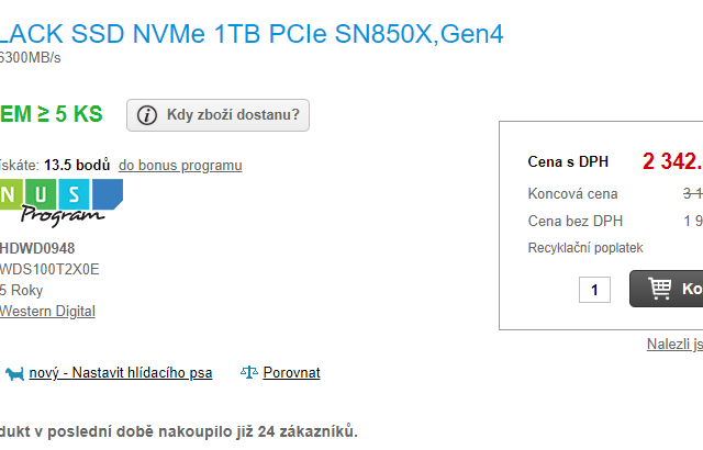SSD v e-shopu softcom.cz
