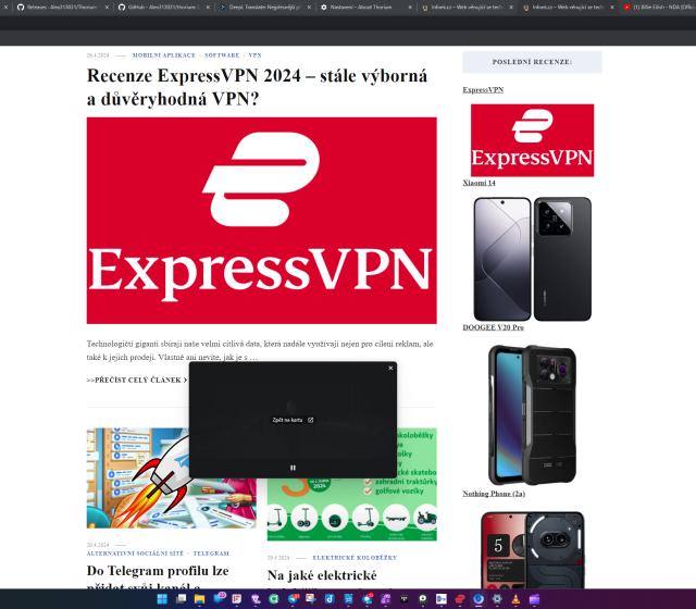 Obraz v obraze - videoklip z YouTube