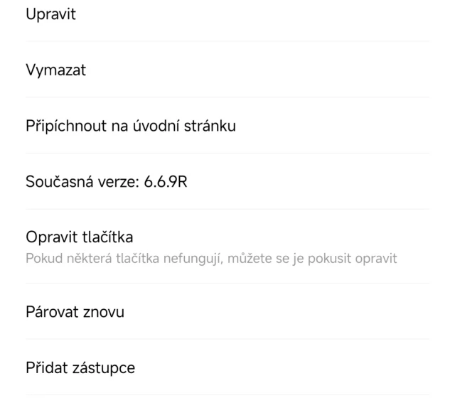 Aplikace Xiaomi Mi Ovladač