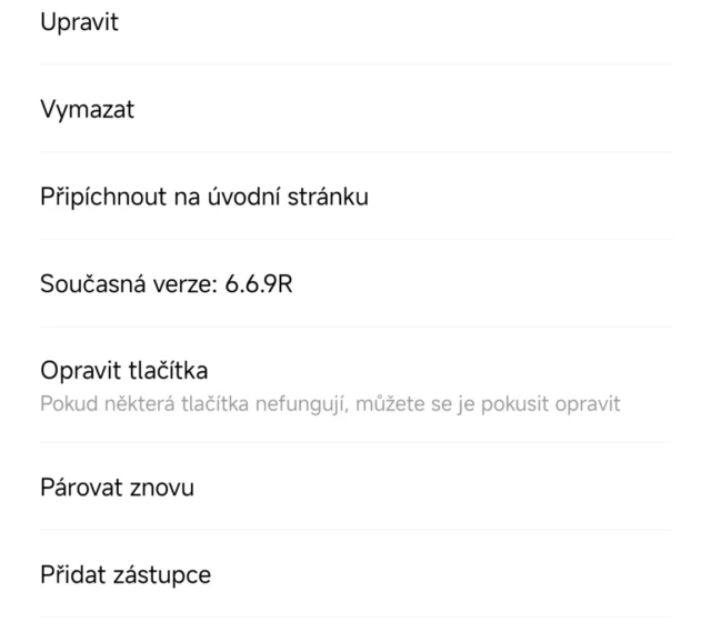 Aplikace Xiaomi Mi Ovladač