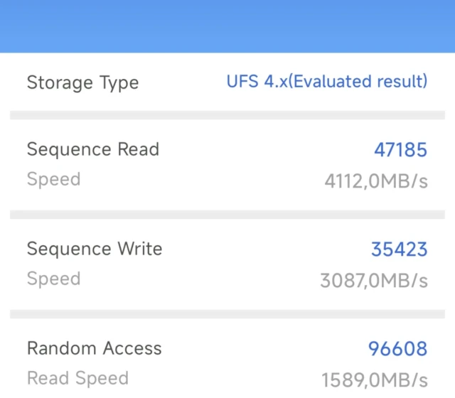 Test úložiště v AnTuTu Storage Test