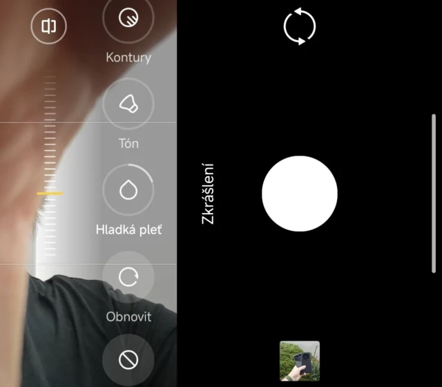 Režimy zkrášlení pro úpravu obličeje