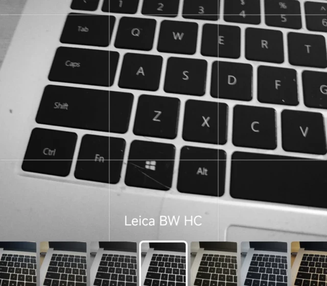 Filtry v aplikaci fotoaparátu