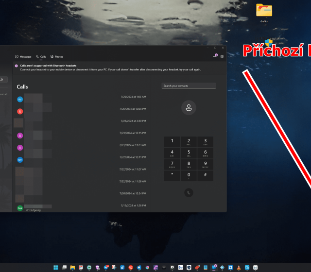 Upozornění na příchozí hovor