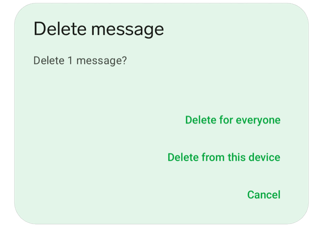 Možnosti odstranění zpráv, Zdroj: Threema